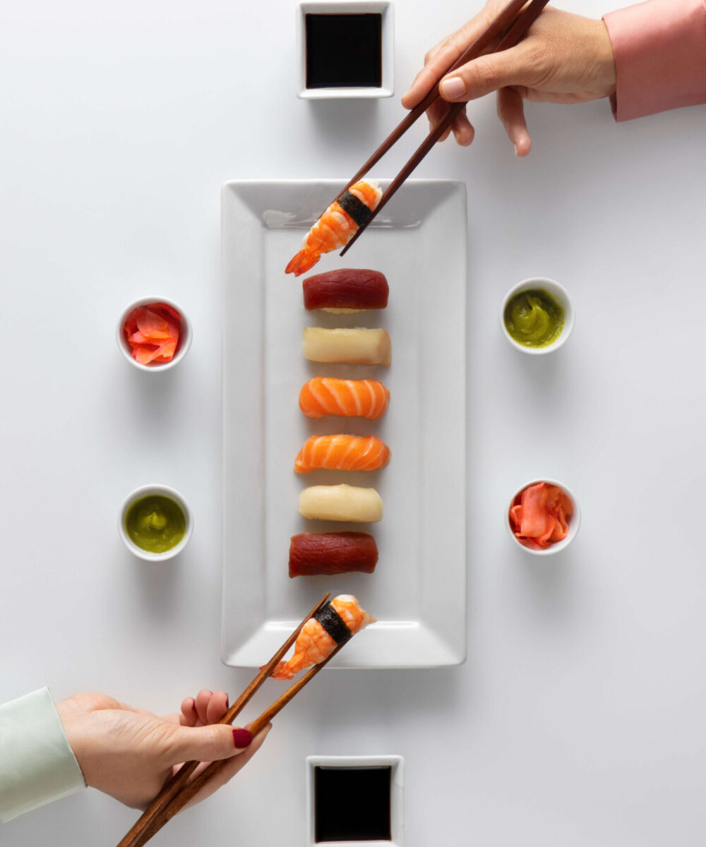 top-view-chopsticks-with-sushi